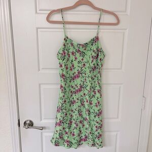Green and Pink Floral Dress